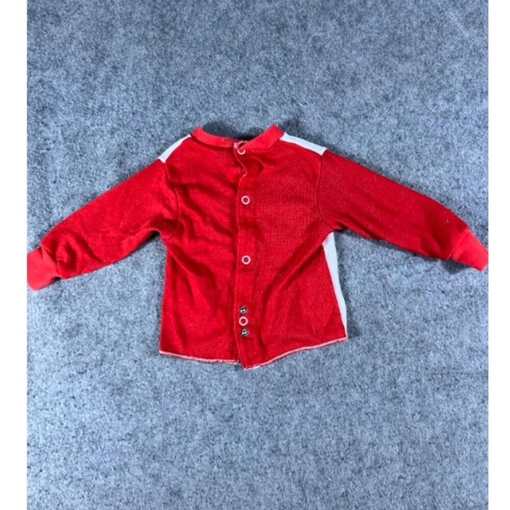 VTG 70s 80s Carters Care Bears Christmas Crewneck Sweater Infant 12mos Back Snap - Picture 2 of 6